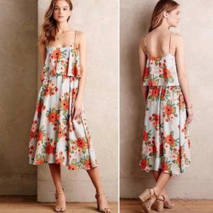 Anthropologie Paper Crown Rifle Paper Poppy Dress